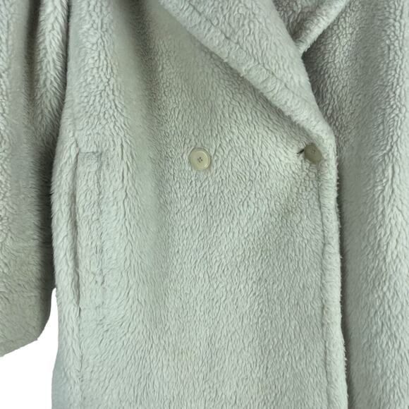 Aritzia Babaton Wool Double Breasted Short Teddy Coat Cream White Size 2 - Picture 7 of 11